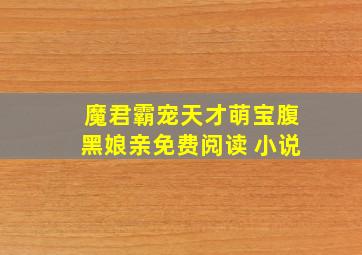 魔君霸宠天才萌宝腹黑娘亲免费阅读 小说